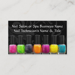 Kleurrijke nagellakflessen, nagelsalon visitekaartje