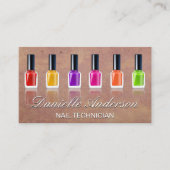 Kleurrijke nagellakflessen visitekaartje (Voorkant)
