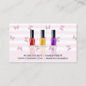 Kleurrijke nagellakflessen visitekaartje (Achterkant)