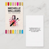 Kleurrijke nagels | Nagellak fles en borstel Visitekaartje (Voorkant / Achterkant)