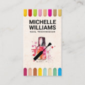 Kleurrijke nagels | Nagellak fles en borstel Visitekaartje (Voorkant)