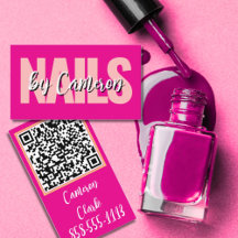 Kleurrijke Nagelstylist Fel Roze Achtergrond Scrip