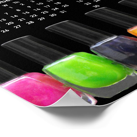 Kleurrijke Nail Poolse flessen 2014 kalender Poster (Hoek)