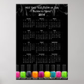 Kleurrijke Nail Poolse flessen 2014 kalender Poster (Voorkant)
