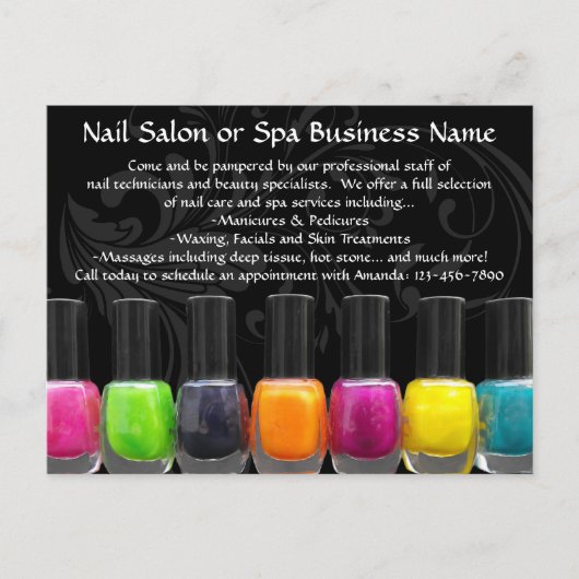 Kleurrijke Nail-Poolse flessen, nagelzout Briefkaart (Voorkant)