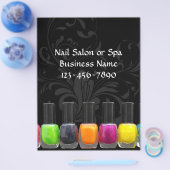 Kleurrijke Nail-Poolse flessen, nagelzout Flyer (Enkel)