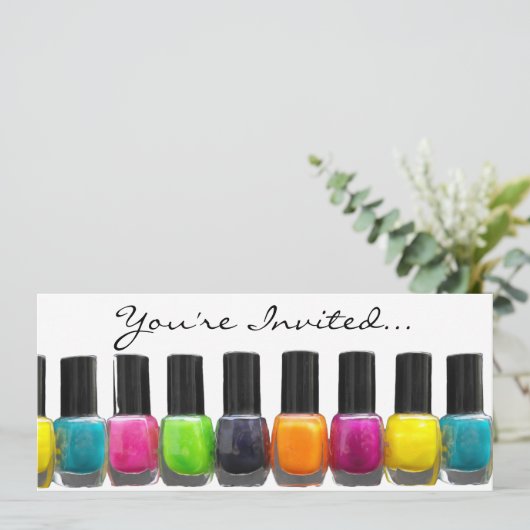 Kleurrijke Nail-Poolse flessen, nagelzout Kaart (Staand voorkant)