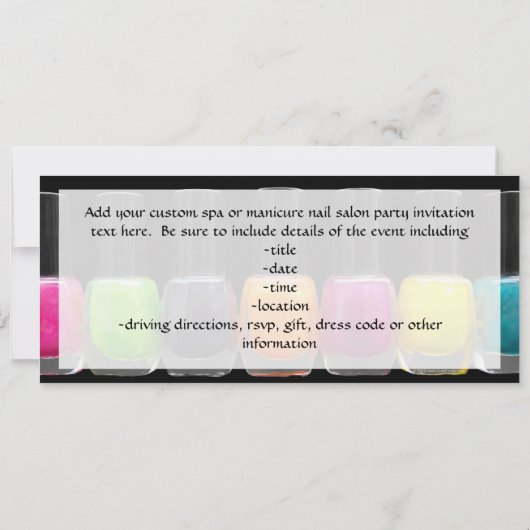 Kleurrijke Nail-Poolse flessen, nagelzout Kaart (Achterkant)