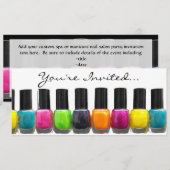 Kleurrijke Nail-Poolse flessen, nagelzout Kaart (Voorkant / Achterkant)