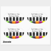 Kleurrijke Nail-Poolse flessen, nagelzout Ovale Sticker (Vel)