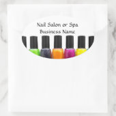 Kleurrijke Nail-Poolse flessen, nagelzout Ovale Sticker (Tas)