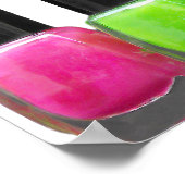 Kleurrijke Nail-Poolse flessen, nagelzout Poster (Hoek)