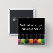 Kleurrijke Nail-Poolse flessen, nagelzout Vierkante Button 5,1 Cm (Voorkant /achterkant)