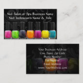 Kleurrijke Nail-Poolse flessen, nagelzout Visitekaartje (Voorkant / Achterkant)