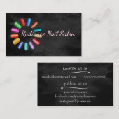 Kleurrijke Nail Salon Rainbow en Black Rococo Visitekaartje (Voorkant / Achterkant)