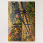 kleurrijke najaarscène met omheining in transsylva legpuzzel (Verticaal)