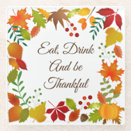 Kleurrijke najaarsvulling voor Thanksgiving Glazen Onderzetter