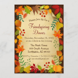 Kleurrijke najaarsvulling voor Thanksgiving Kaart