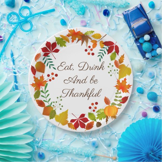 Kleurrijke najaarsvulling voor Thanksgiving Papieren Bordje (Feest)