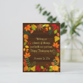 Kleurrijke najaarsvulling voor Thanksgiving Uitnodiging Briefkaart (Staand voorkant)