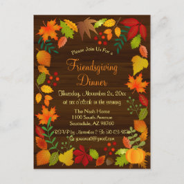 Kleurrijke najaarsvulling voor Thanksgiving Uitnodiging Briefkaart