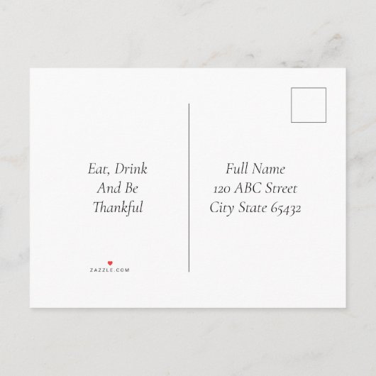 Kleurrijke najaarsvulling voor Thanksgiving Uitnodiging Briefkaart (Achterkant)