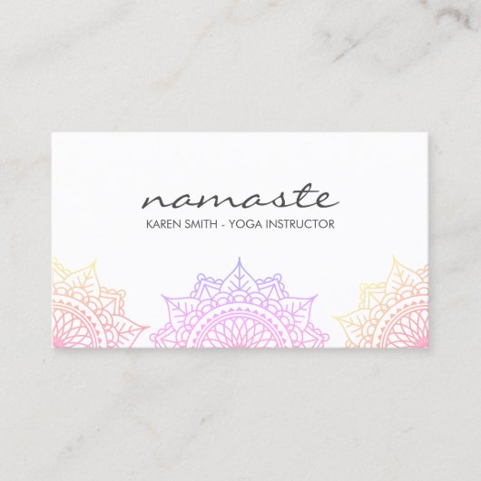 Kleurrijke Namaste Yoga Tribal Patroon Visitekaartje (Voorkant)