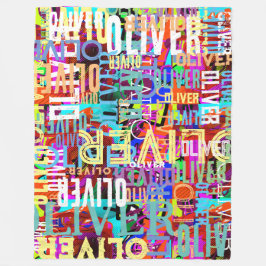 Kleurrijke namen Gerepliceerde Kunstpatroon Typogr Fleece Deken