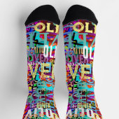 Kleurrijke namen Gerepliceerde Kunstpatroon Typogr Sokken (Top)