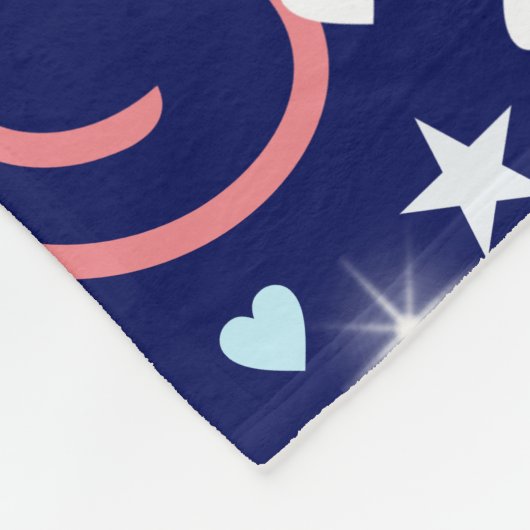 Kleurrijke Namen Schattige Hearts en Stars all-ove Fleece Deken (Hoek)