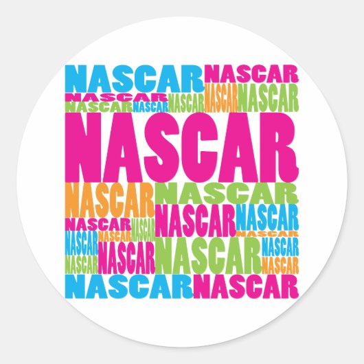 Kleurrijke NASCAR Ronde Sticker (Voorkant)