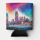 Kleurrijke Nashville Abstracte kunst Blikjeskoeler (Voorkant)