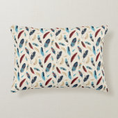 Kleurrijke Native American Feather Patroon Accent Kussen (Voorkant)