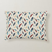 Kleurrijke Native American Feather Patroon Accent Kussen (Achterkant)