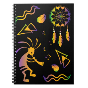 Kleurrijke Native American Kokopelli Notitieboek