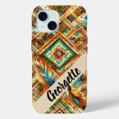 Kleurrijke Native American Print iPhone Case (Achterkant)