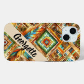 Kleurrijke Native American Print iPhone Case (Achterkant (horizontaal))