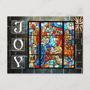 Kleurrijke nativiteitsscène briefkaart