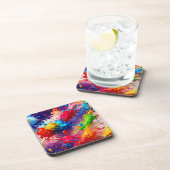 Kleurrijke natte verf splash ontwerp bier onderzetter (Rechterzijde)