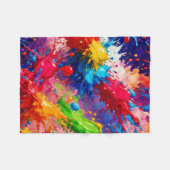 Kleurrijke natte verf splash ontwerp fleece deken (Voorkant (Horizontaal))