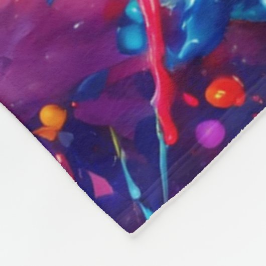 Kleurrijke natte verf splash ontwerp fleece deken (Hoek)