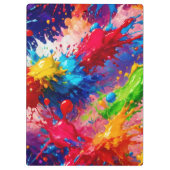 Kleurrijke natte verf splash ontwerp klembord (Achterkant)