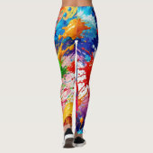 Kleurrijke natte verf splash ontwerp leggings (Achterkant)