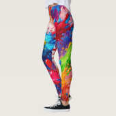 Kleurrijke natte verf splash ontwerp leggings (Links)
