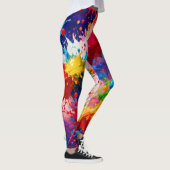 Kleurrijke natte verf splash ontwerp leggings (Rechts)