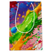 Kleurrijke natte verf splash ontwerp medium cadeauzakje (Voorkant)