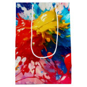 Kleurrijke natte verf splash ontwerp medium cadeauzakje (Achterkant)