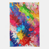 Kleurrijke natte verf splash ontwerp theedoek (Verticaal)
