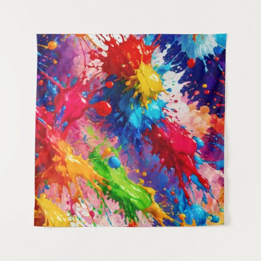 Kleurrijke natte verf splash ontwerp wandkleed (Voorkant (horizontaal))