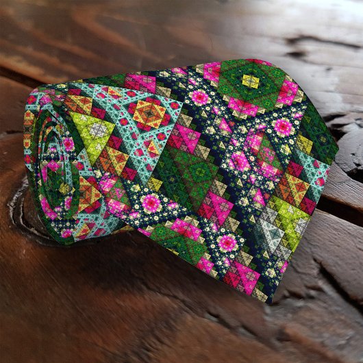 Kleurrijke Natuur Abstract Patroon Stropdas